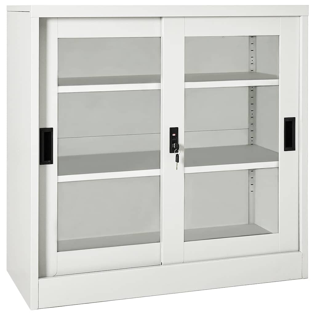Sliding Door Cabinet 90x40x90 cm Steel Light grey