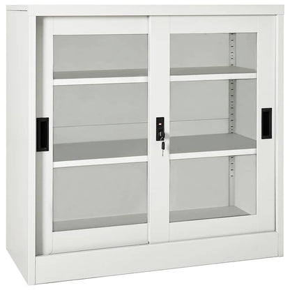 Sliding Door Cabinet 90x40x90 cm Steel Light grey
