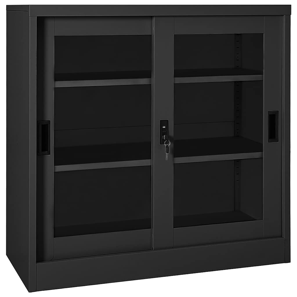 Sliding Door Cabinet 90x40x90 cm Steel Anthracite