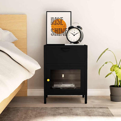 Nightstand 40x30x54,5 cm Steel and Glass Black 1