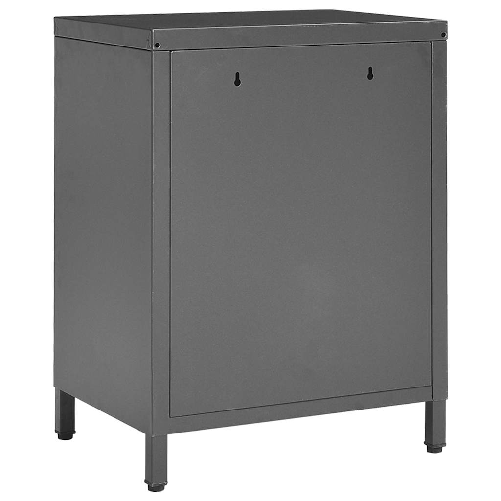 Nightstand 40x30x54,5 cm Steel and Glass Anthracite 1