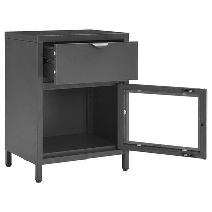 Nightstand 40x30x54,5 cm Steel and Glass Anthracite 1