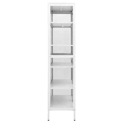 vidaXL Display Cabinet | White | Steel, Tempered Glass | Large | Display Cabinet 4