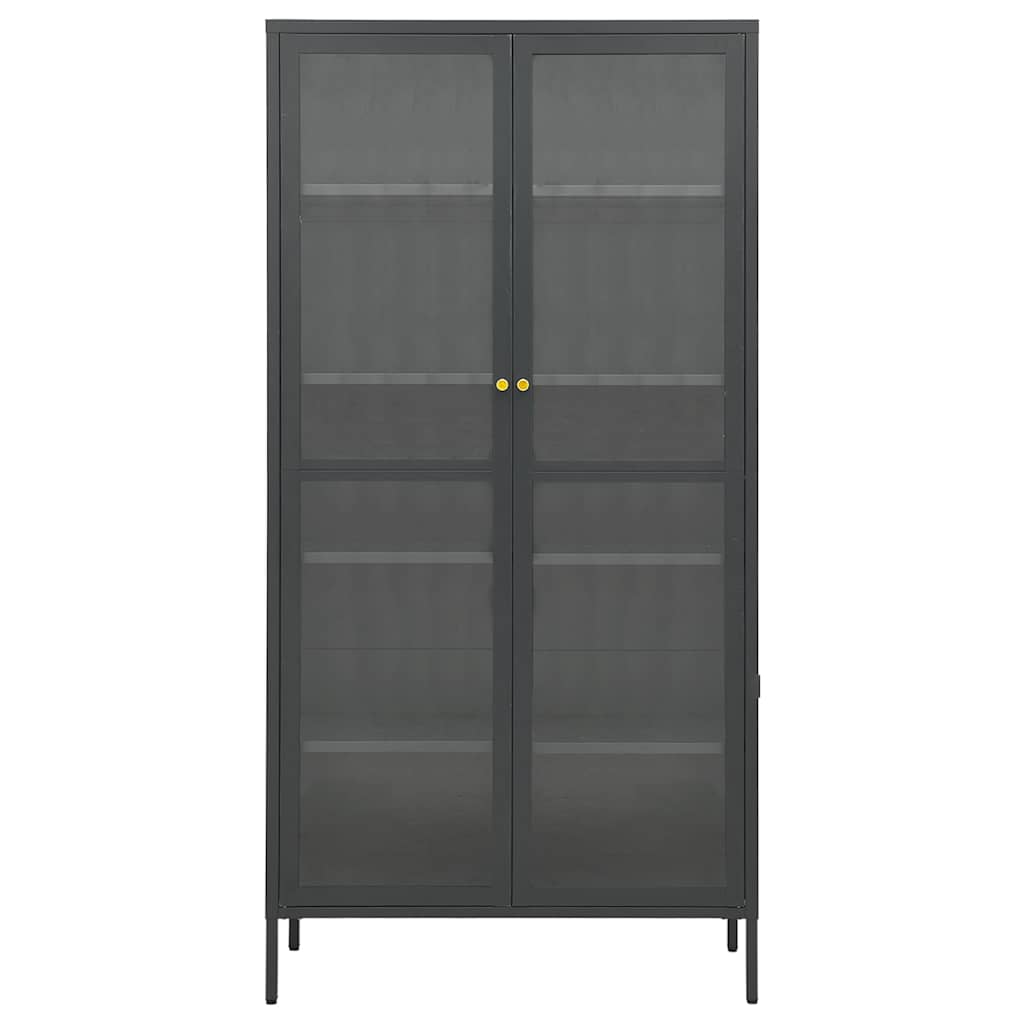 vidaXL Display Cabinet Anthracite 90x40x180cm Steel and Tempered Glass 4