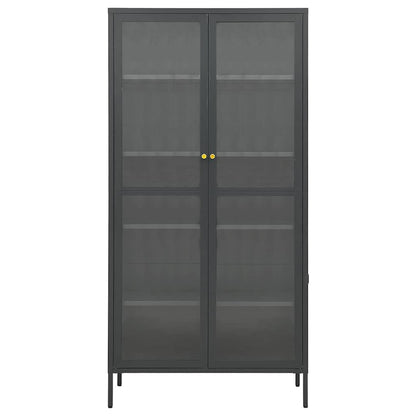 vidaXL Display Cabinet Anthracite 90x40x180cm Steel and Tempered Glass 4