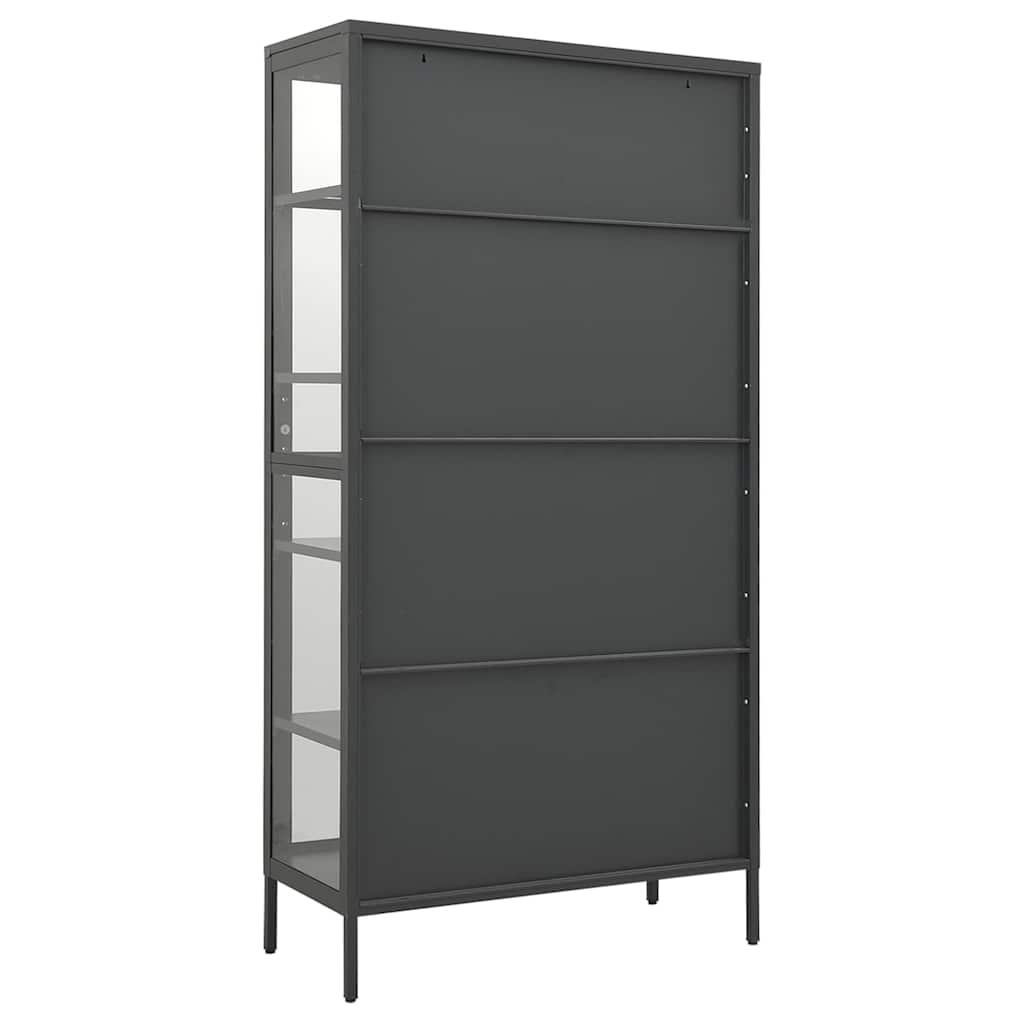 vidaXL Display Cabinet Anthracite 90x40x180cm Steel and Tempered Glass 6
