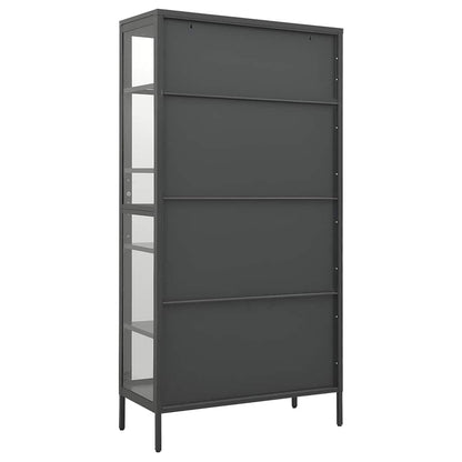 vidaXL Display Cabinet Anthracite 90x40x180cm Steel and Tempered Glass 6