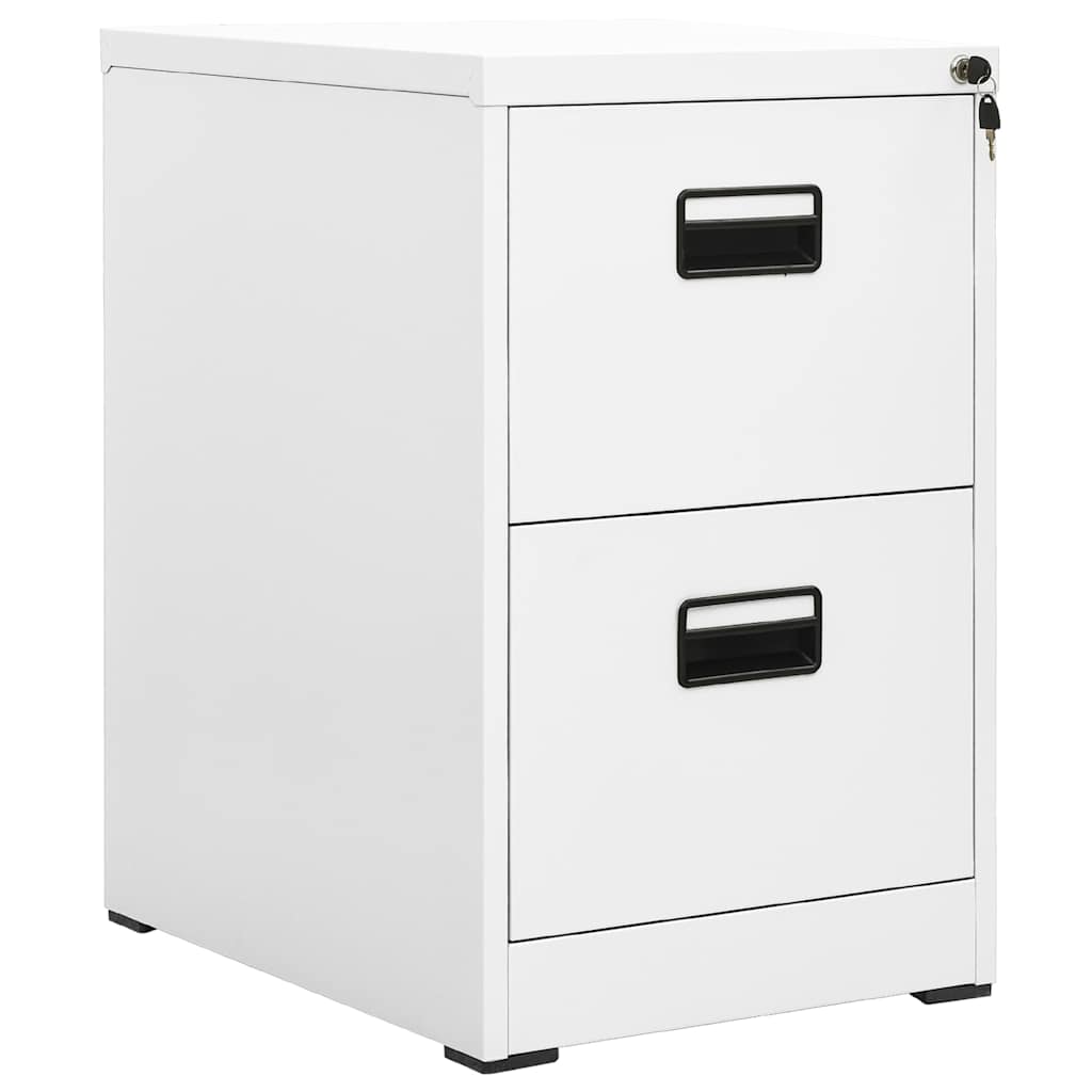 Filing Cabinet Steel White 46 x 62 x 72.5 cm