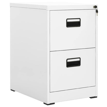 Filing Cabinet Steel White 46 x 62 x 72.5 cm