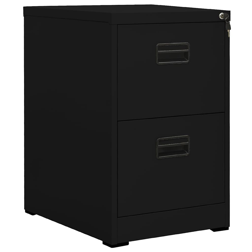 Filing Cabinet Steel Black 46 x 62 x 72.5 cm