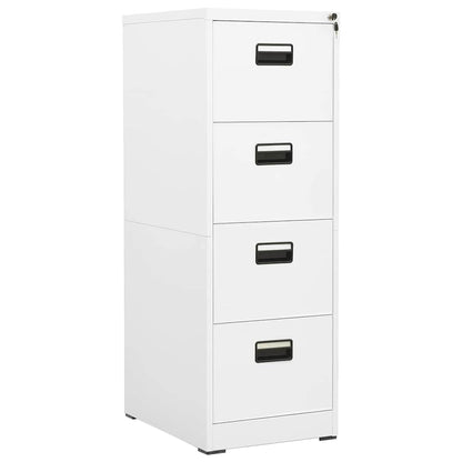 Filing Cabinet Steel White 46 x 62 x 133 cm