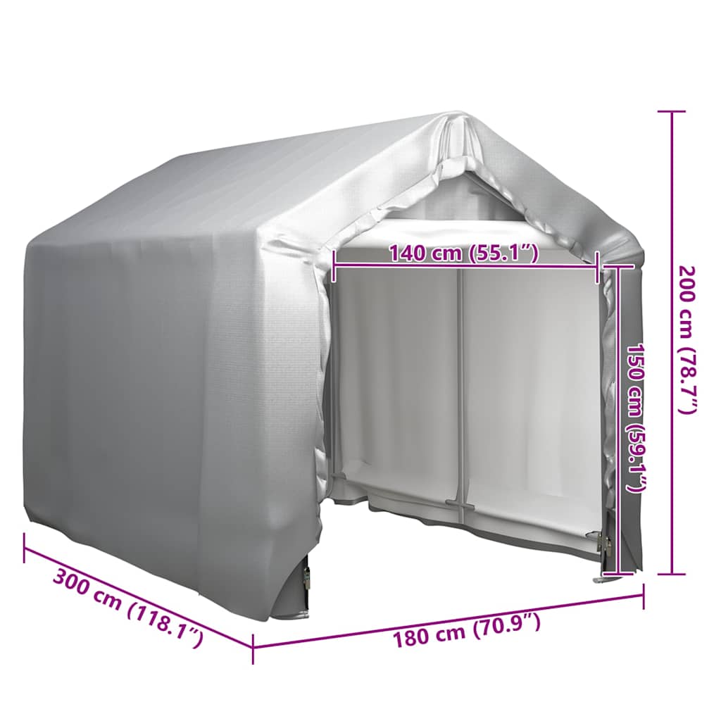 vidaXL Storage Tent 180x300 cm Steel Grey 5