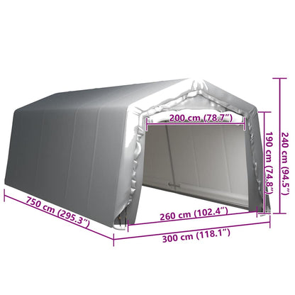 vidaXL Storage Tent 300x750 cm Steel Grey 5