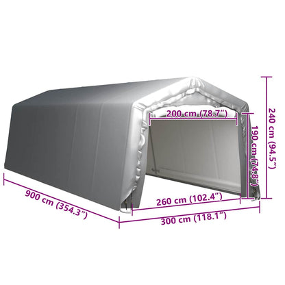 vidaXL Storage Tent 300x900 cm Steel Grey 5