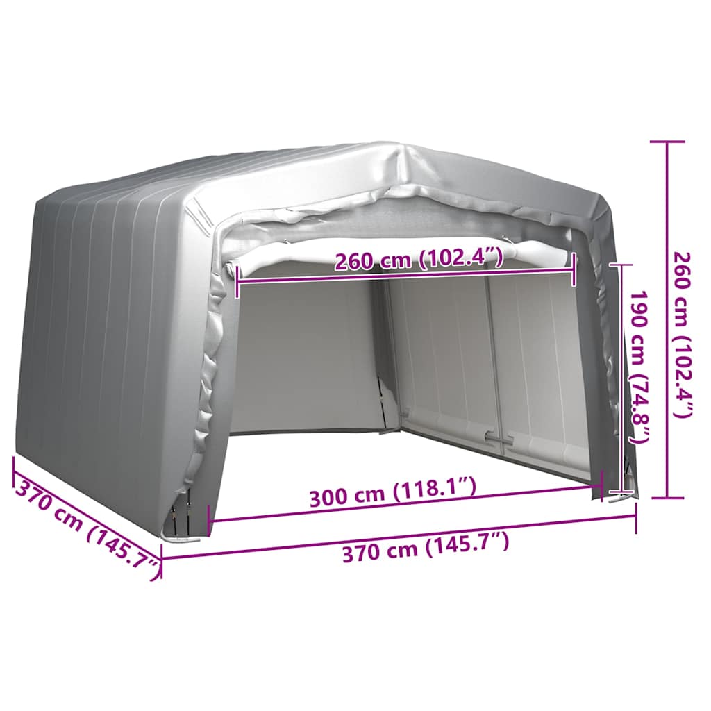 vidaXL Storage Tent 370x370 cm Steel Grey 5