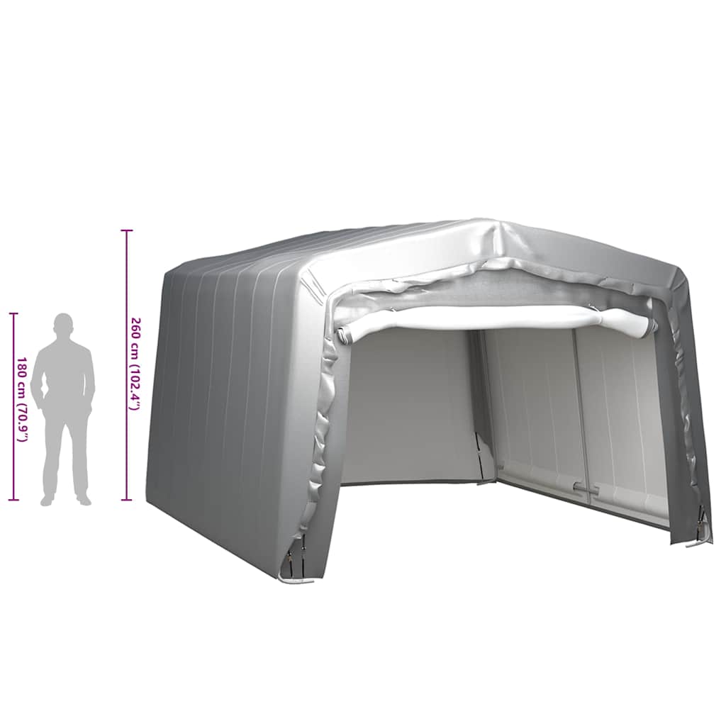 vidaXL Storage Tent 370x370 cm Steel Grey 6