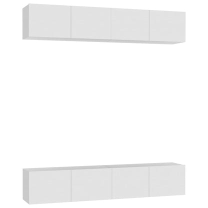 4 Piece TV Cabinet Set 80x30x30 cm Engineered Wood White