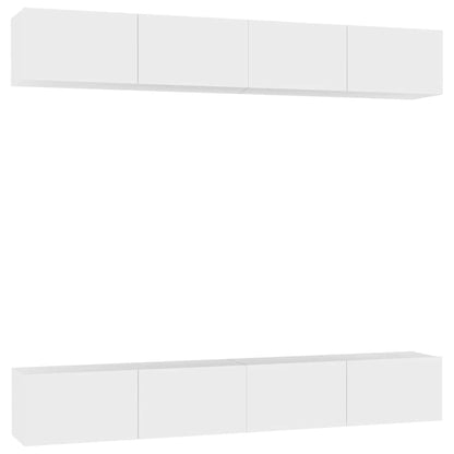 4 Piece TV Cabinet Set 100x30x30 cm Engineered Wood White