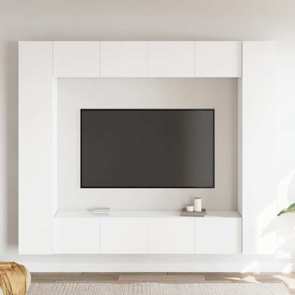 8 Piece TV Cabinet Set Engineered Wood Width 80 cm White