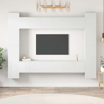 10 Piece TV Cabinet Set Engineered Wood Width 60 cm White