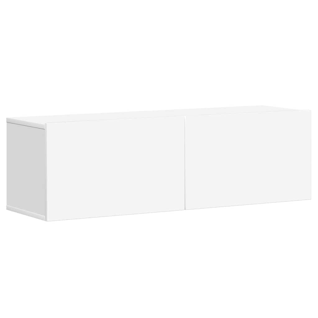 3 Piece TV Cabinet Set Engineered Wood Width 100 cm White