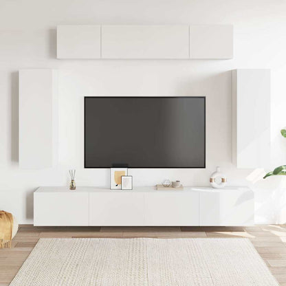 6 Piece TV Cabinet Set Engineered Wood Height 90 cm White