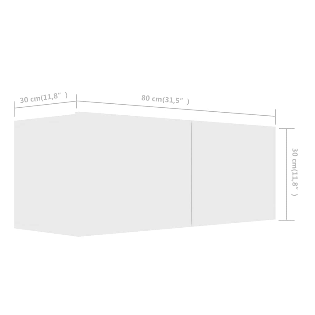 4 Piece TV Cabinet Set Engineered Wood Width 100 cm White