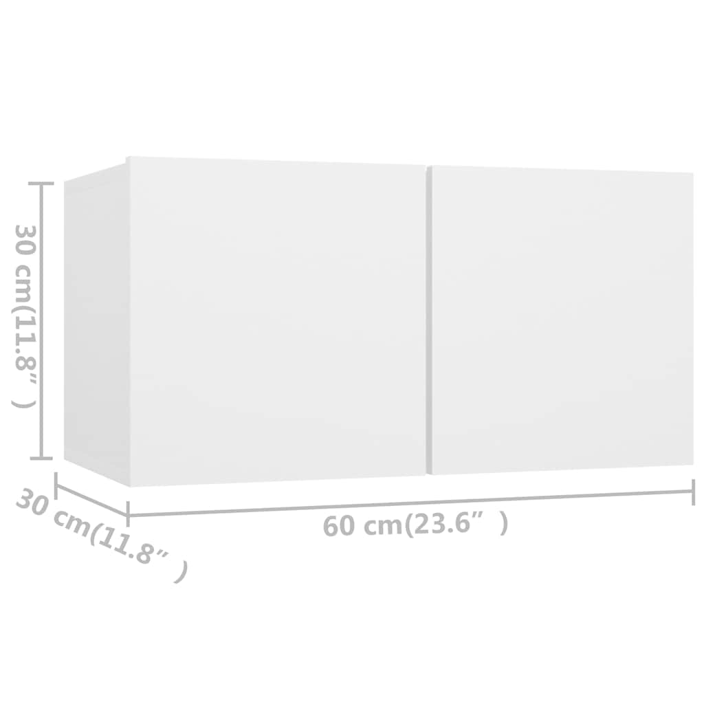 TV Cabinet Set Engineered Wood 6 pcs Width 80 cm White