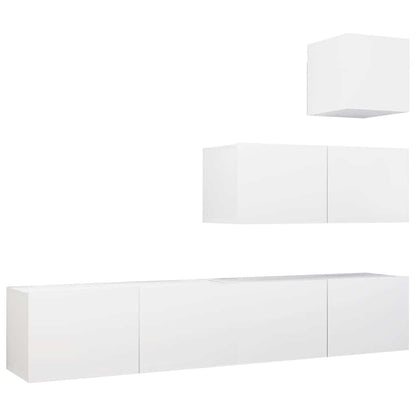 4 Piece TV Cabinet Set Engineered Wood Width 80 cm White
