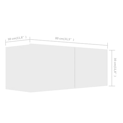 4 Piece TV Cabinet Set Engineered Wood Width 80 cm White