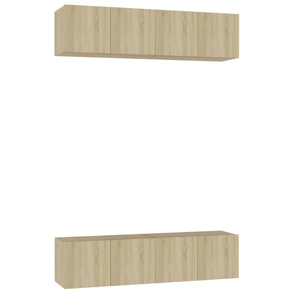 4 Piece TV Cabinet Set 60x30x30 cm Engineered Wood Sonoma oak