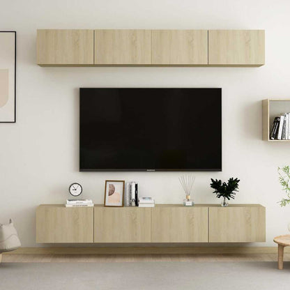 4 Piece TV Cabinet Set 100x30x30 cm Engineered Wood Sonoma oak