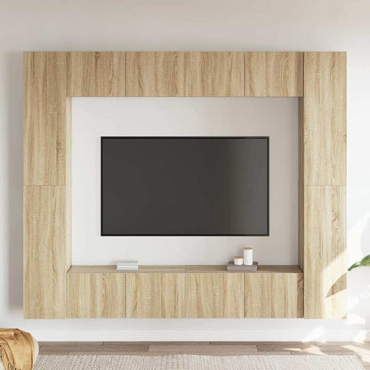 8 Piece TV Cabinet Set Engineered Wood Width 80 cm Sonoma oak