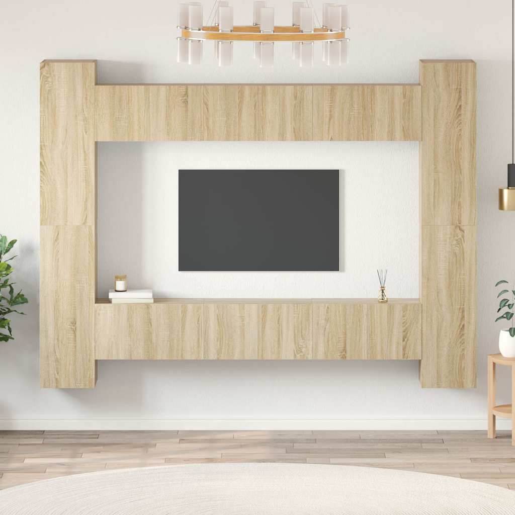 10 Piece TV Cabinet Set Engineered Wood Width 60 cm Sonoma oak