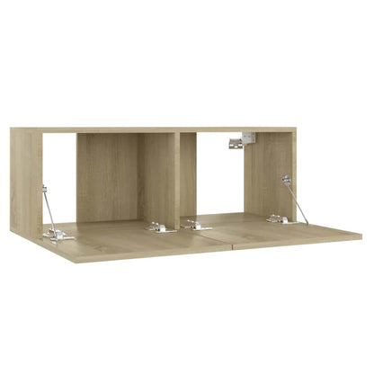 3 Piece TV Cabinet Set Engineered Wood Width 80 cm Sonoma oak