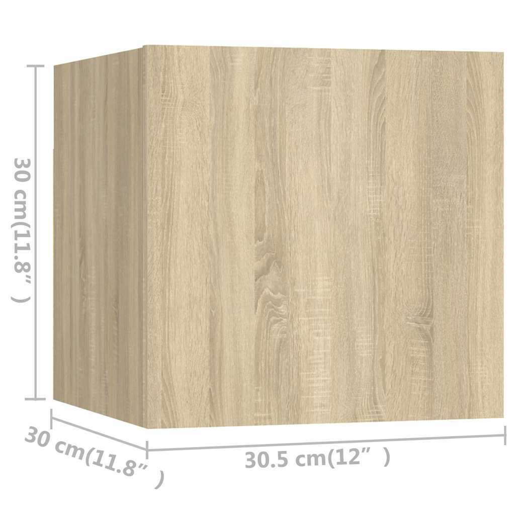 TV Cabinet Set Engineered Wood 6 pcs Width 60 cm Sonoma oak
