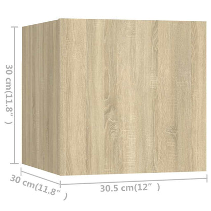 TV Cabinet Set Engineered Wood 6 pcs Width 60 cm Sonoma oak