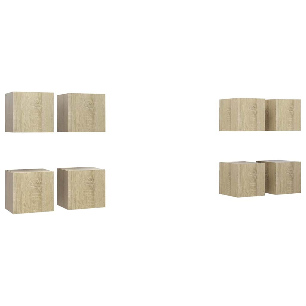 8 Piece Wall-mounted TV Cabinet Set 30,5x30x30 cm Sonoma oak