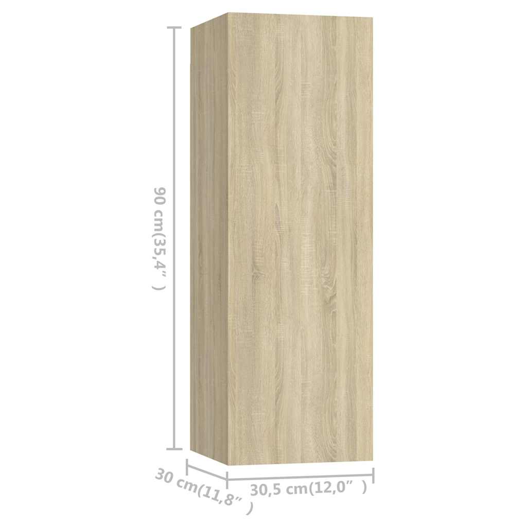4 Piece TV Cabinet Set 30.5x30x90 cm Engineered Wood Sonoma oak