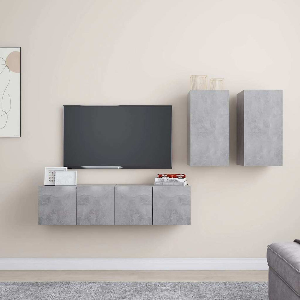 vidaXL 4 Piece TV Cabinet Set Engineered Wood Width 60 cm