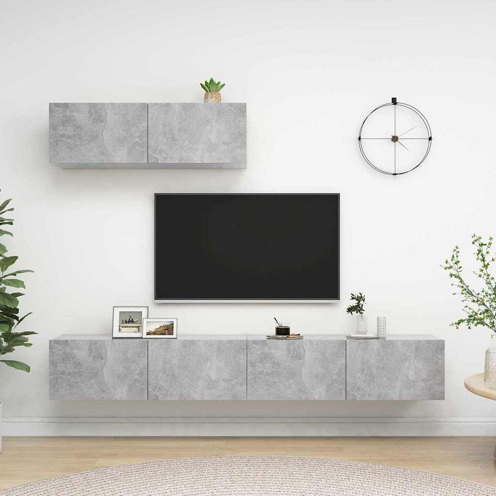 vidaXL 3 Piece TV Cabinet Set Engineered Wood Width 100 cm