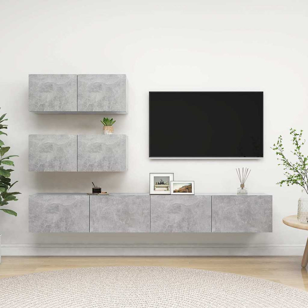 vidaXL 4 Piece TV Cabinet Set Engineered Wood Width 100 cm