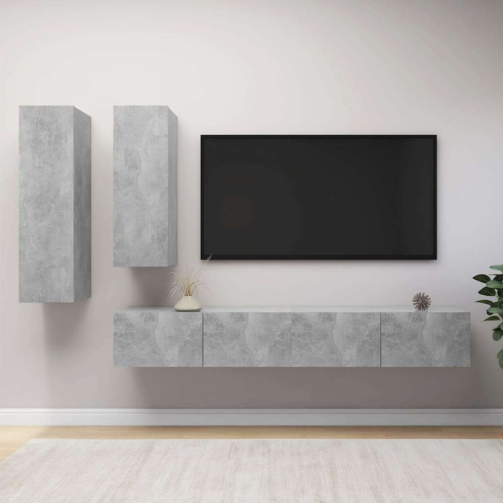 vidaXL 4 Piece TV Cabinet Set Engineered Wood Width 100 cm