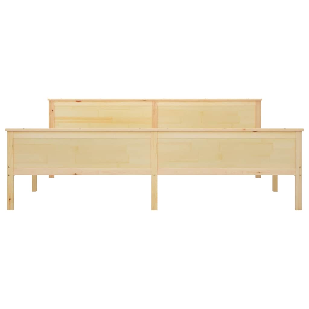 Bed Frame without Mattress Solid Wood Pine Natural 200 x 200 cm