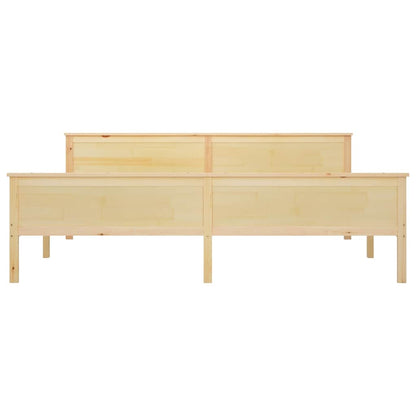 Bed Frame without Mattress Solid Wood Pine Natural 200 x 200 cm
