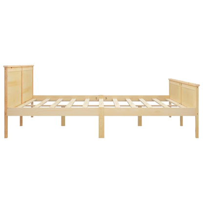 Bed Frame without Mattress Solid Wood Pine Natural 200 x 200 cm