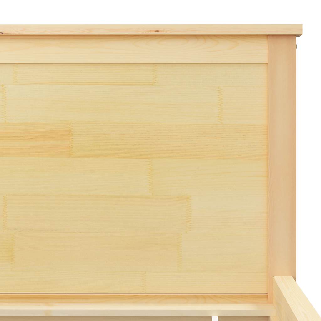Bed Frame without Mattress Solid Wood Pine Natural 200 x 200 cm