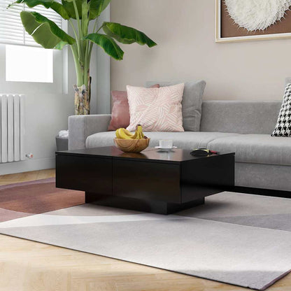 Coffee Table Engineered Wood Width 90 cm Black 31 cm 60 cm