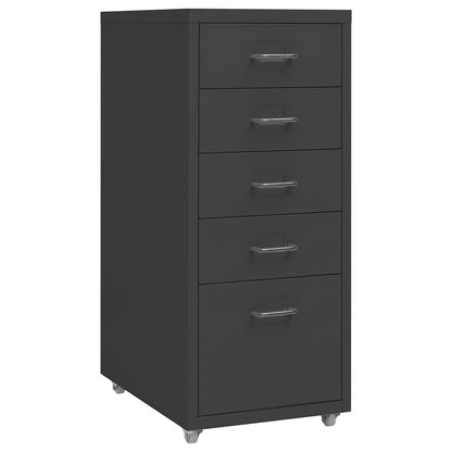 Mobile File Cabinet 28x41x69 cm Metal Anthracite 5 drawers