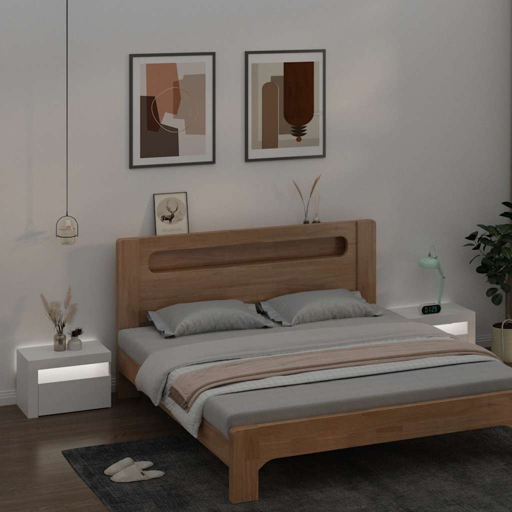 Bedside Cabinets 2 pcs with LEDs 60x35x40 cm White